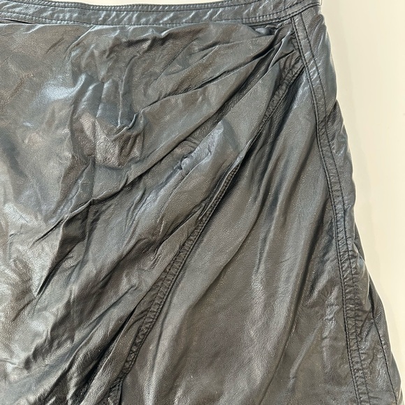 Free People Fake Out Faux Leather Wrap Mini Skirt - Picture 5 of 8